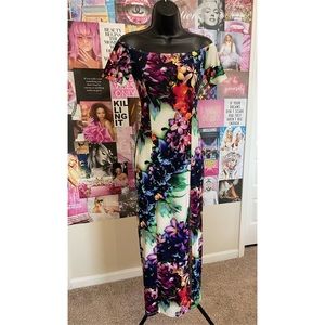 Floral Maxi Dress with Side Slit Size Medium